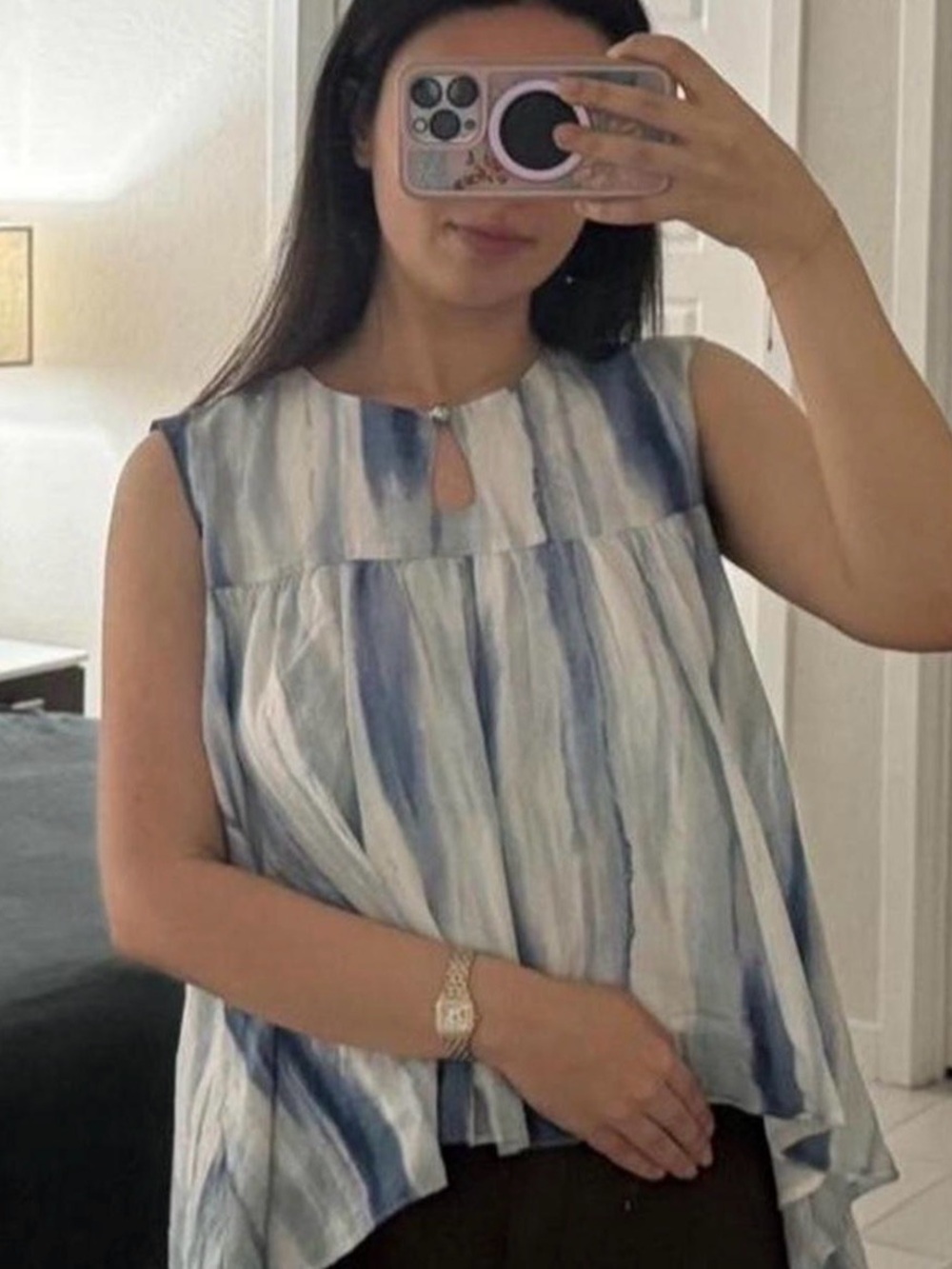 Sleeveless Watercolor Stripe Top from Kuose